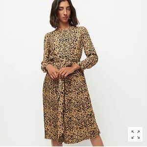 NWT J. Crew Animal Print Long Sleeve Dress